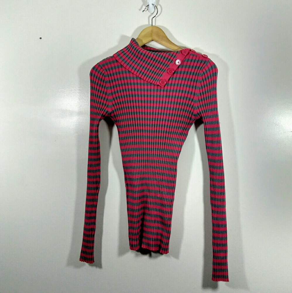 Mossimo Supply Co. Pink & Gray Turtleneck Sweater